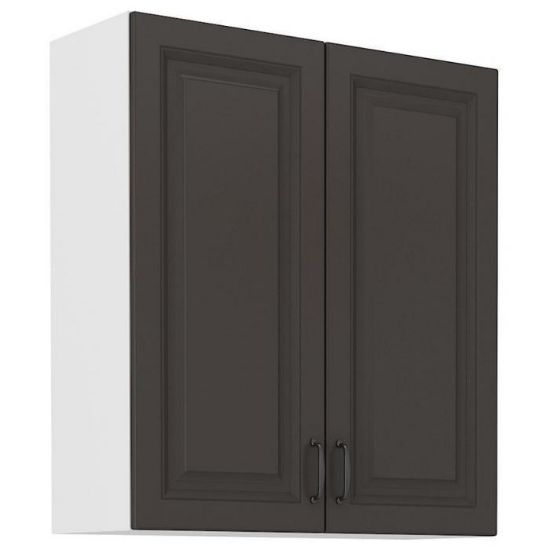 Virtuvės spintelė STILO grafito matinis/baltas 80g-90 2f paveikslėlis