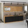 Virtuvė Modena 260cm juoda/ ąžuolo artisan paveikslėlis