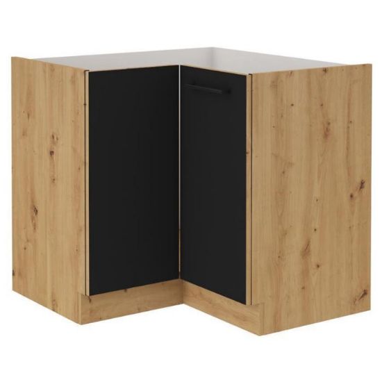 Virtuvės spintelė Modena 89x89dn 1f bb juoda/ ąžuolas artisan paveikslėlis