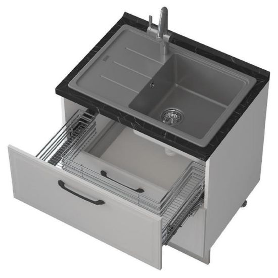 Virtuvės spintelė Evia r-80-2mz/4 perlo pilka matinė paveikslėlis