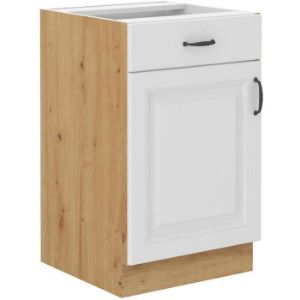 Paveikslėlis Virtuvės spintelė Stilo balta matinė/artisan 50D 1F 1S BB Paveikslėlis Virtuvės spintelė Stilo balta matinė/artisan 50D 1F 1S BB