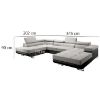 Kampinė sofa su miego funkcija Lotus U Orinoco 21+Madryt 1100 kairėje pusėje paveikslėlis