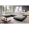 Kampinė sofa su miego funkcija Lotus U Orinoco 21+Madryt 1100 kairėje pusėje paveikslėlis