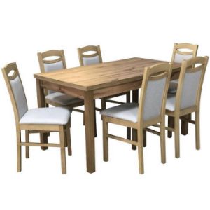 Paveikslėlis Oskaras 1+6 stalų ir kėdžių komplektas St874 Craft Gold Kr982 Monolith 85