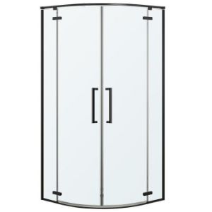 Pusapvalė dušo kabina Delta 90x90x195 juoda paveikslėlis