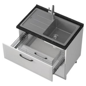 Paveikslėlis Virtuvės spintelė Evia r-90-2mz/4 perlo pilka matinė