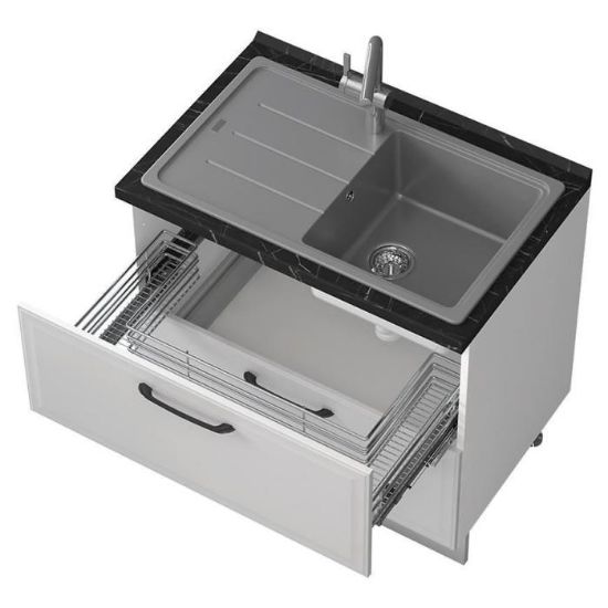 Virtuvės spintelė Evia r-90-2mz/4 perlo pilka matinė paveikslėlis