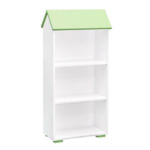 Paveikslėlis Knygų spinta Bb02 3p Balta plius žalia