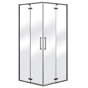 Beta kvadratinė dušo kabina 90x90x195 juoda paveikslėlis
