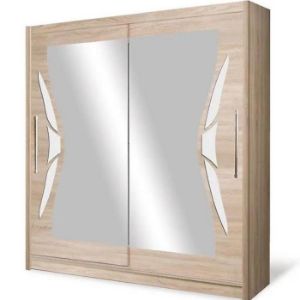Paveikslėlis Spinta Denver 2 D08-20 200 cm ąžuolas sonoma/baltas blizgesys
