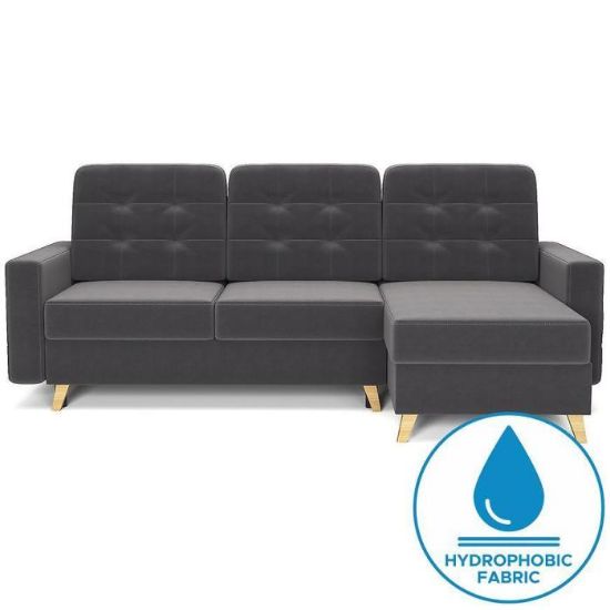 Vegas Fuego 166 Kampinė sofa su miego funkcija, natūralus medis, universalus paveikslėlis