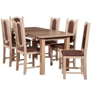 Paveikslėlis Stalo ir kėdžių komplektas Zoe 1+6 st11 160x80+40 +W1 sonoma