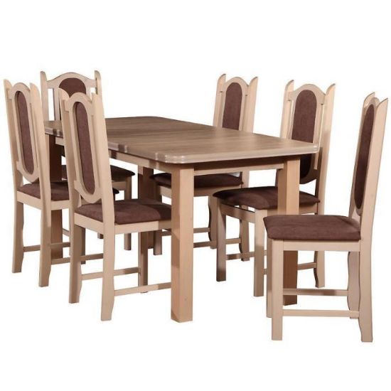 Stalo ir kėdžių komplektas Zoe 1+6 st11 160x80+40 +W1 sonoma paveikslėlis