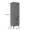 Virtuvinė spintelė NESSA antracitas 60dks-215 1f 3s paveikslėlis