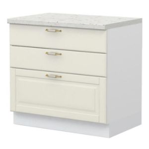 Virtuvės spintelė Evergreen R-90-3F/4 3S standartinis ivorymat paveikslėlis