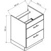 Virtuvės spintelė Emily D60PC S/2 ZASL Dast Grey paveikslėlis