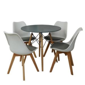 Rodyti išsamią informaciją apie Stalo ir kėdžių rinkinys Ewelina pilka/balta Stalo ir kėdžių rinkinys Ewelina pilka/balta paveikslėlis