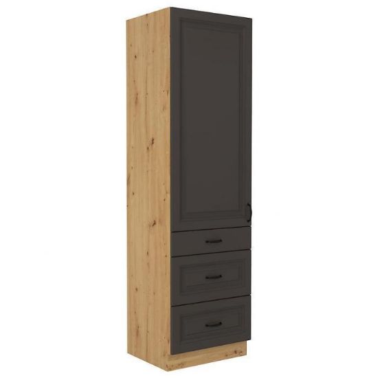 Virtuvės spintelė STILO grafito matinis/artisan 60dks-210 3s 1f paveikslėlis