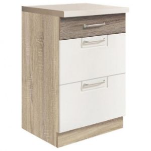 Paveikslėlis Virtuvės spintelė Econo 9D Sonoma/White/San Remo