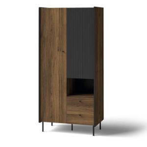 Paveikslėlis Spinta Prestigo P1 2d2s Walnut War/San Seb/Black Matt