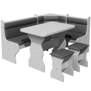 Paveikslėlis Kampinė sofa Mercury II balta eko tamsi
