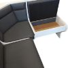 Kampinė sofa Mercury II balta eko tamsi paveikslėlis