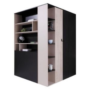 Paveikslėlis Spintelė Planet Pl1 L/P juoda/ ąžuolo/ smėlio spalvos