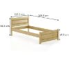 Buko medžio lova LK120-100x200 rustikal paveikslėlis