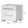Naktinė spintelė PIANO NS2/PN-70/KA-70 crystal white paveikslėlis