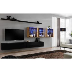 Paveikslėlis Switch XVII sekcija Stiklas + LED Juoda/Wotan