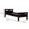 Prezidento lova 90X200 alksnio mediena, wenge spalva paveikslėlis