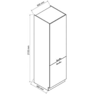 Paveikslėlis Virtuvės spintelė Zoya D60lo 2133 Pl 2fr White Pea/Bi