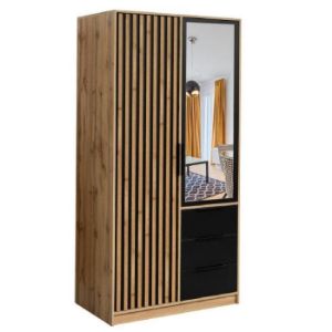 Paveikslėlis Spinta Bali D2 lux juoda/tan/juostinė