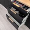 Virtuvės spintelė Denis d60lo 2133 pl 2fr juoda matinė/balta paveikslėlis