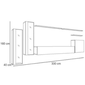 Paveikslėlis Switch sekcija Glass+LED XI Black/Graphite