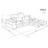 Kampinė sofa su miegamąja funkcija Polo Inari 96 plius pagalvėlės Inari 45 dešinėje pusėje paveikslėlis