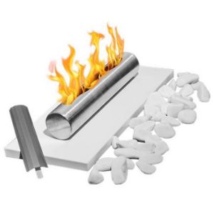 Paveikslėlis Metalinis laisvai pastatomas židinys Nerūdijantis baltas blizgesys Paveikslėlis Metalinis laisvai pastatomas židinys Nerūdijantis baltas blizgesys