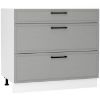 Virtuvės spintelė Emily D90PC S/3 Dast Grey paveikslėlis