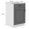Virtuvės spintelė Stilo dustgrey/balta 50d 1f 1s bb paveikslėlis
