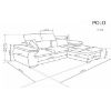Kampinė sofa Polo Gandar 79 plius Gandar 71 dešinioji sofa su miegamąja vieta paveikslėlis