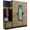 Drabužių spinta Roj 14 craft + Madrid 1100 eko oda juoda paveikslėlis