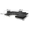 Kampinė sofa su miego funkcija Lotus U Orinoco 100+Madryt 120 kairėje pusėje paveikslėlis