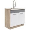 Virtuvės spintelė Global 12D Sonoma/White/Grey paveikslėlis