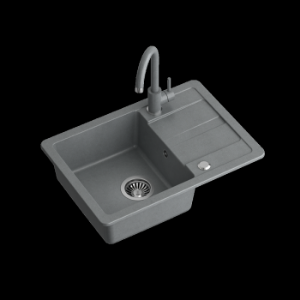 Paveikslėlis GO- SMART GRAY 1 kg granito kriauklė z/o (62x44x17,5) su spalvotu maišytuvu ir rankiniu sifonu su dangteliu Paveikslėlis GO- SMART GRAY 1 kg granito kriauklė z/o (62x44x17,5) su spalvotu maišytuvu ir rankiniu sifonu su dangteliu