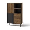 Knygų spintelė Prestigo P4 2d3s Walnut War/San Seb/Black Ma paveikslėlis