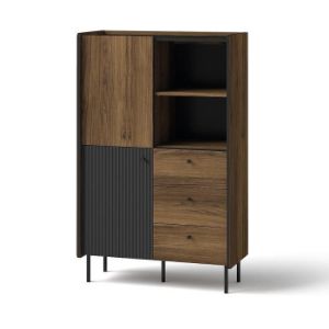 Paveikslėlis Knygų spintelė Prestigo P4 2d3s Walnut War/San Seb/Black Ma