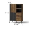 Knygų spintelė Prestigo P4 2d3s Walnut War/San Seb/Black Ma paveikslėlis