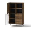 Knygų spintelė Prestigo P4 2d3s Walnut War/San Seb/Black Ma paveikslėlis