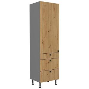 Virtuvės spintelė AVA ąžuolas artisan/antracitas 60dks-215 1f 3s paveikslėlis