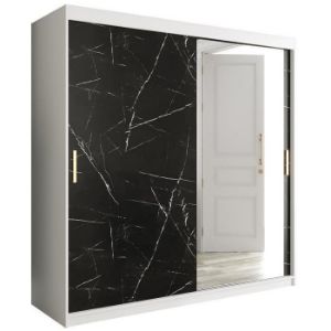 Paveikslėlis Spinta Marble T2 200 White/Marble Black